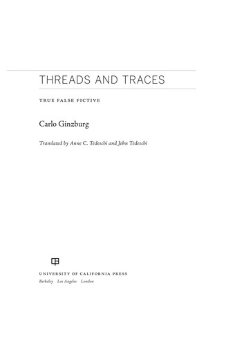 Threads and traces (Hardcover, 2012, University of California Press)