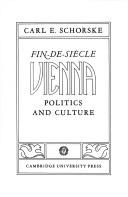 Carl E. Schorske: Fin-de-Siècle Vienna (Paperback, 1981, Cambridge University Press)