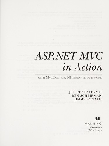 ASP.NET MVC in action (2010, Manning)