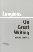 Longinus: On great writing (On the sublime) (1991, Hackett Pub. Co.)