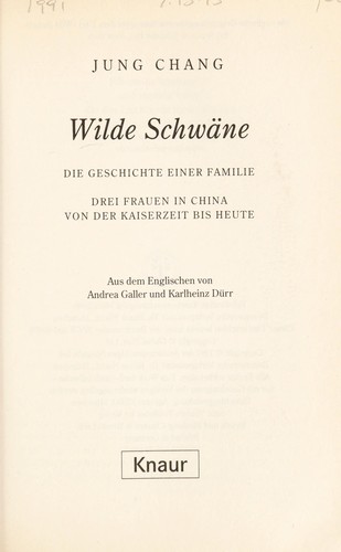 Wilde Schwane (German language, 2000, Droemer Knaur)