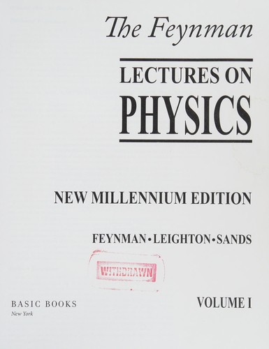 Richard P. Feynman: The Feynman lectures on physics (2011, Basic Books)