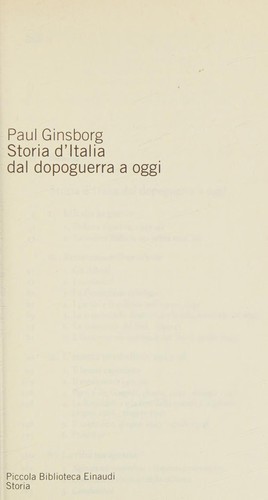 Paul Ginsborg: Storia d'Italia dal dopoguerra a oggi (Italian language, 2006, G. Einaudi)