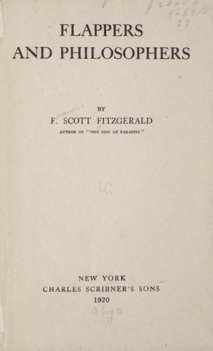 F. Scott Fitzgerald: Flappers and philosophers. (1920, Charles Scribner's Sons)