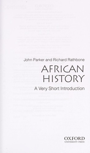 Parker, John/ Rathbone, Richard: African History (Oxford Univ Pr)