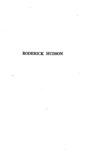 Henry James: Roderick Hudson (1908, Houghton, Mifflin)