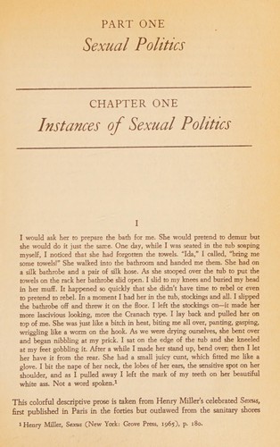 Kate Millett: Sexual Politics. (1971, Avon Books)