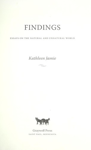 Kathleen Jamie: Findings (2007, Graywolf Press)