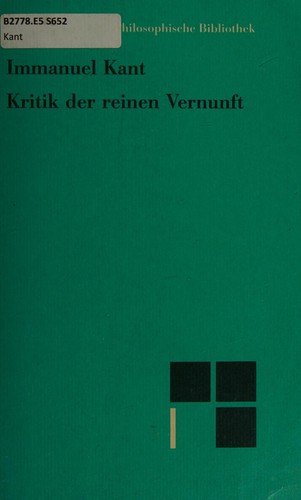 Kritik der reinen Vernunft (German language, 1990, F. Meiner)