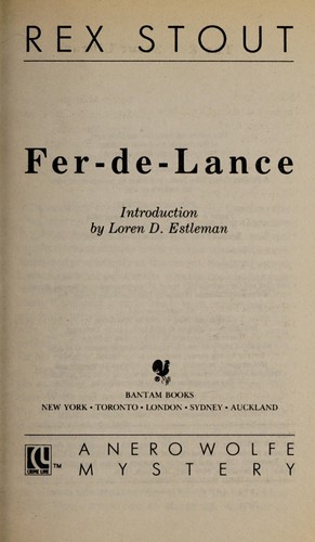 Rex Stout: Fer-de-Lance (2008, Bantam Books)