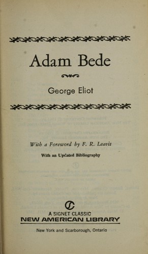 George Eliot: Adam Bede (1981, New American Library)