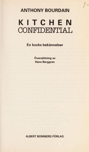 Kitchen confidential (Swedish language, 2002, Bonnier)