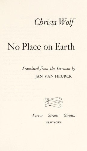 No place on earth (1982, Farrar, Straus, Giroux)