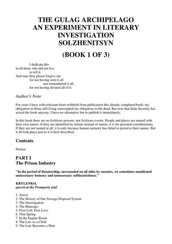 Aleksandr Solzhenitsyn, Alexandre Soljénitsyne, Alexandr Solzhenitsyn: The Gulag archipelago, 1918-1956, an experiment in literary investigation, I-II ([publisher not identified])