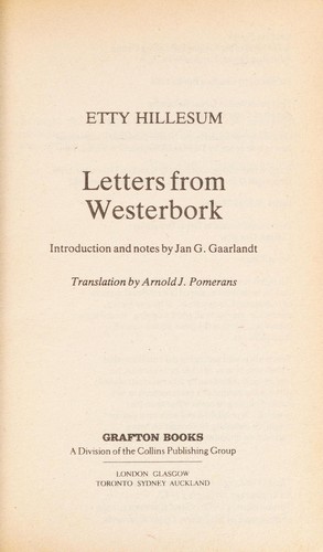 Etty Hillesum: Letters from Westerbork (1988, Grafton)