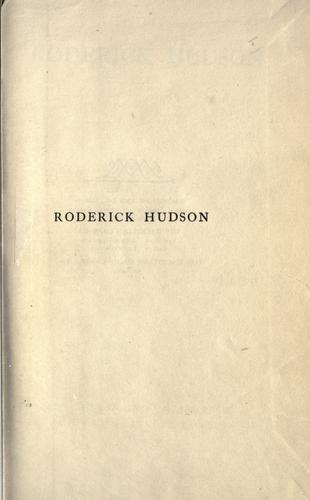 Henry James: Roderick Hudson. (1921, Macmillan)