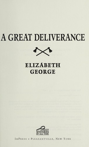 Elizabeth George: A great deliverance (1988, Bantam Books)