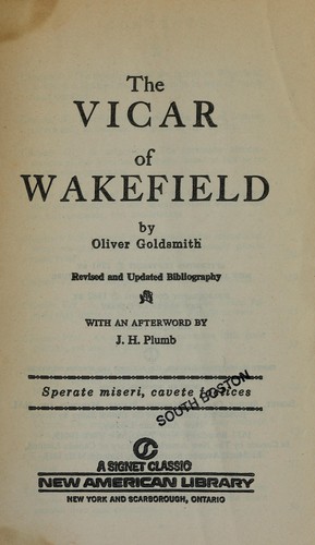 Oliver Goldsmith: The Vicar of Wakefield (Signet Classics) (1961, Signet Classics)