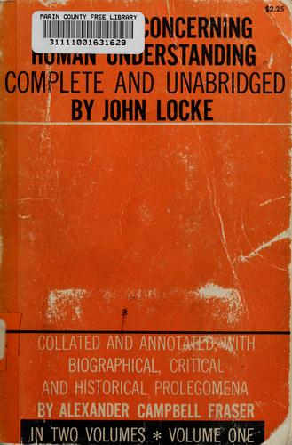 John Locke: An essay concerning human understanding (1959, Dover)