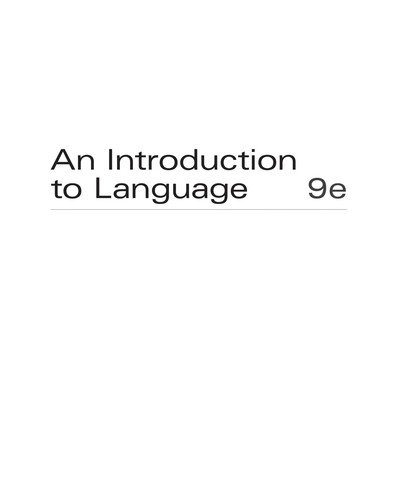 Victoria Fromkin: An introduction to language (2011, Wadsworth, Cengage Learning)