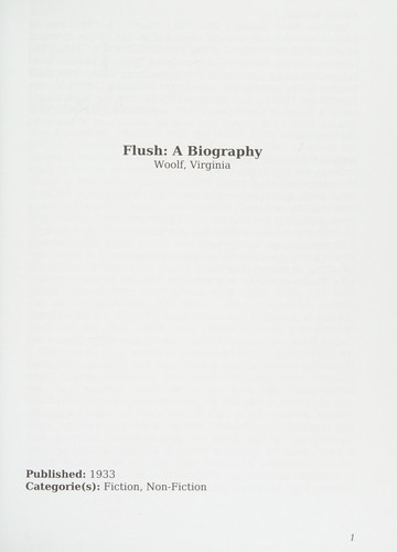 Virginia Woolf: Flush (2014, ICreateSpace Independent Publishing Platform)