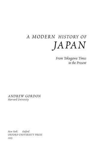 The modern history of Japan (2003, Oxford University Press)
