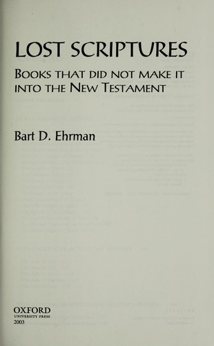 No name, Bart D. Ehrman: Lost scriptures (2003, Oxford University Press)