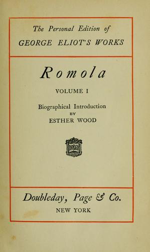 George Eliot: Romola (1904, Doubleday, Page)