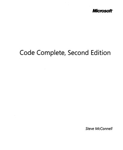 Code complete (Paperback, 2004, Microsoft Press)
