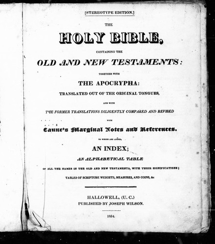 The Holy Bible (1987, J. Wilson)