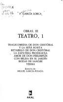 Federico García Lorca: Teatro (Spanish language, 1985, Akal)