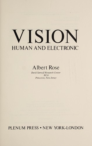 Vision: human and electronic. (1973, Plenum Press)