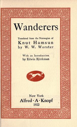 Knut Hamsun: Wanderers (1922, Knopf)