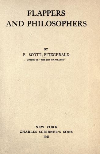 F. Scott Fitzgerald: Flappers and philosophers (1921, C. Scribner's Sons)