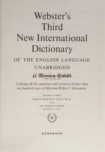 Webster's third new international dictionary of the English language, unabridged (1993, Könemann, Könemann)