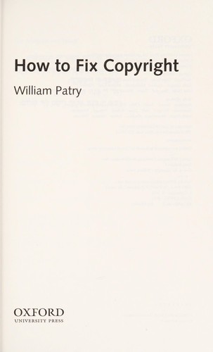 How to Fix Copyright (Hardcover, 2012, Oxford University Press)
