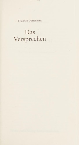 Friedrich Dürrenmatt: Das Versprechen (German language, 2006, Süddt. Zeitung GmbH)