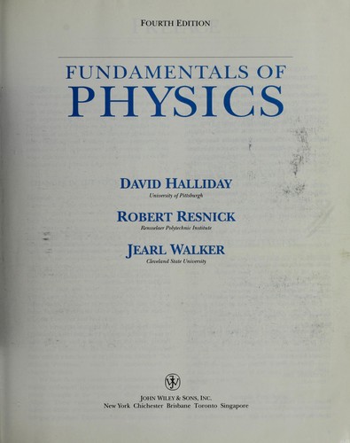 David Halliday: Fundamentals of physics (1993, Wiley)