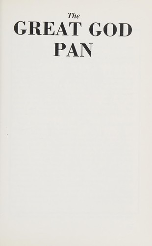 Arthur Machen: The great god Pan (1996, Creation Books)