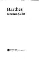 Jonathan D. Culler, Jonathan Culler: Barthes (1990, Fontana Press)