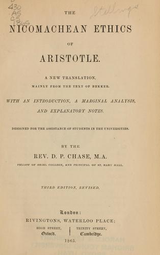 The Nicomachean ethics of Aristotle. (1865, Rivingtons)