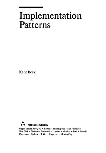 Implementation patterns (Paperback, 2008, Addison-Wesley)