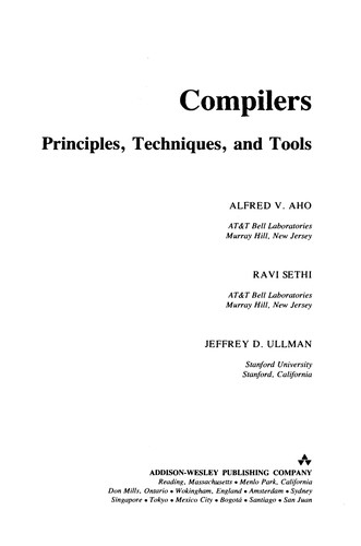 Alfred V. Aho: Compilers (1986, Addison-Wesley)