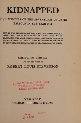 Robert Louis Stevenson: Kidnapped; (1913, Charles Scribner's Sons)