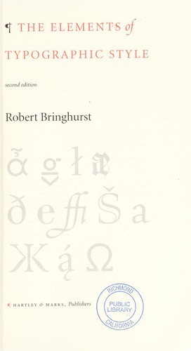 The elements of typographic style (2001, Hartley & Marks)
