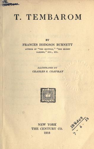 Frances Hodgson Burnett: T. Tembarom. (1913, Century)