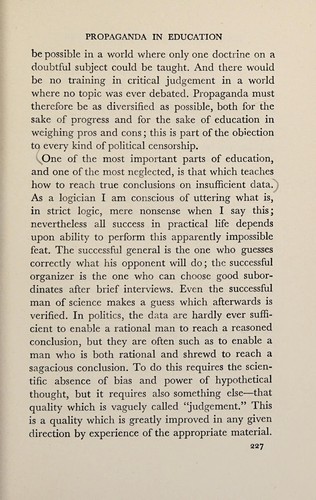 Bertrand Russell: Education and the social order