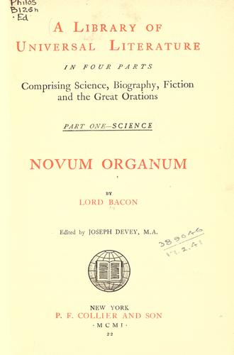 Francis Bacon: Novum Organum (1902, Collier)