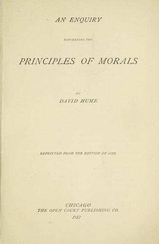 David Hume: An enquiry concerning the principles of morals. (1912, The Open Court Publ. Co.)