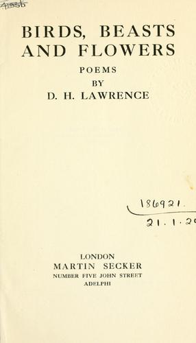 D. H. Lawrence: Birds, beasts and flowers (1923, M. Secker)